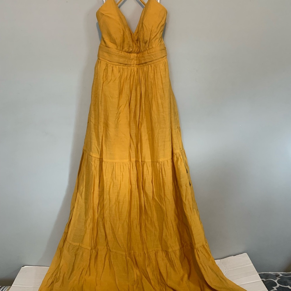 Lulu's Mustard Yellow Maxi Dress